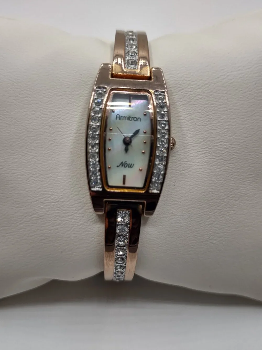 Womens Watch Rose-Gold Armitron Mother of Pearl Face w/ New Battery